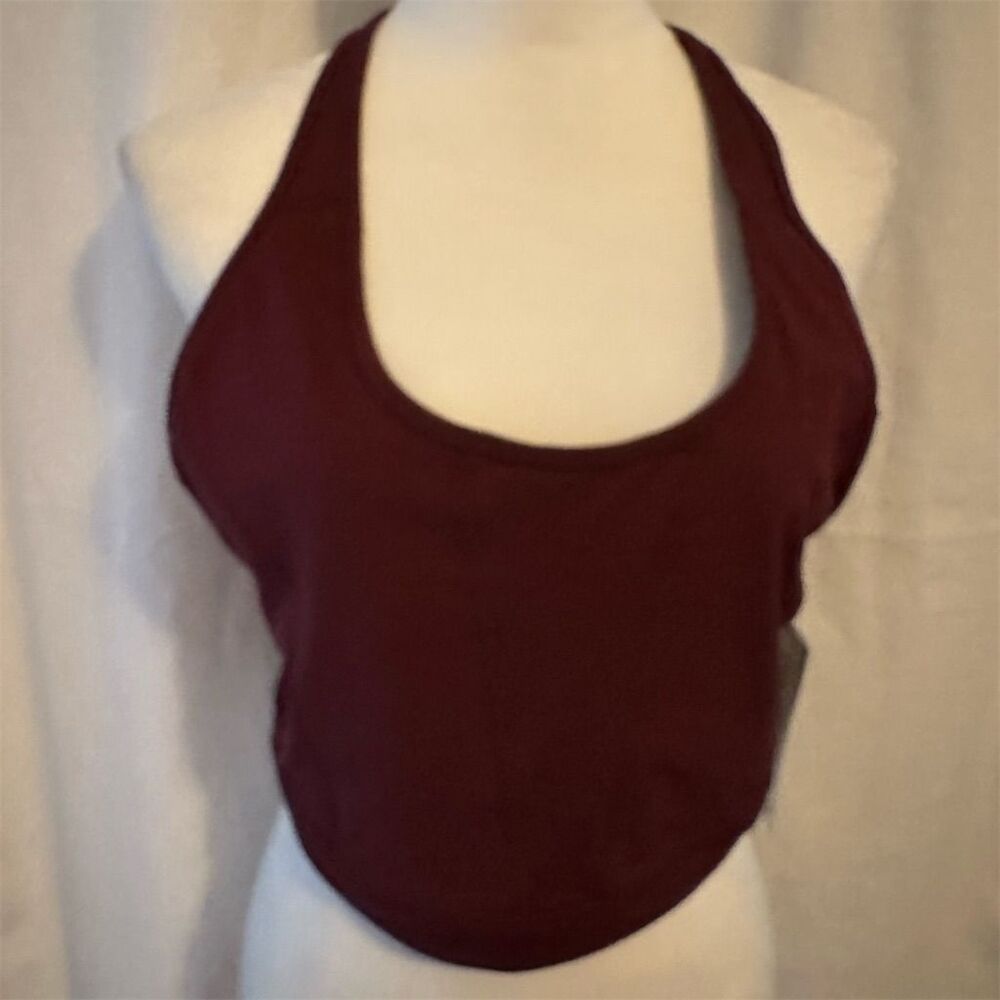 Nine West Active Women's Plus XL Burgundy Halter Tank Top Racerback